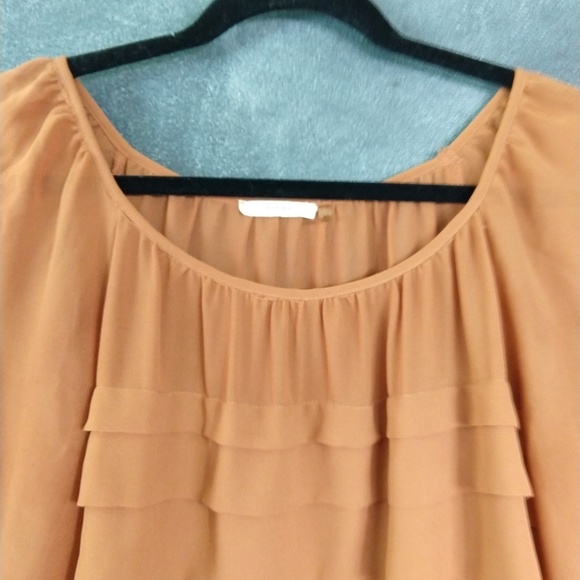 Popsy Tiered Ruffle Semi-Sheer Career Blouse - Picture 5 of 7